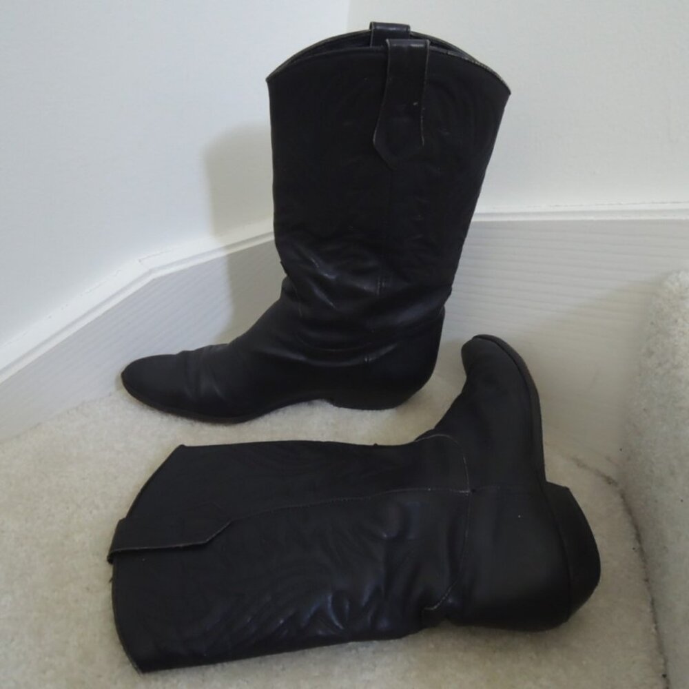 Ladies Cowboy Boots Size 8M Black Leather Western Boot by Seychelles